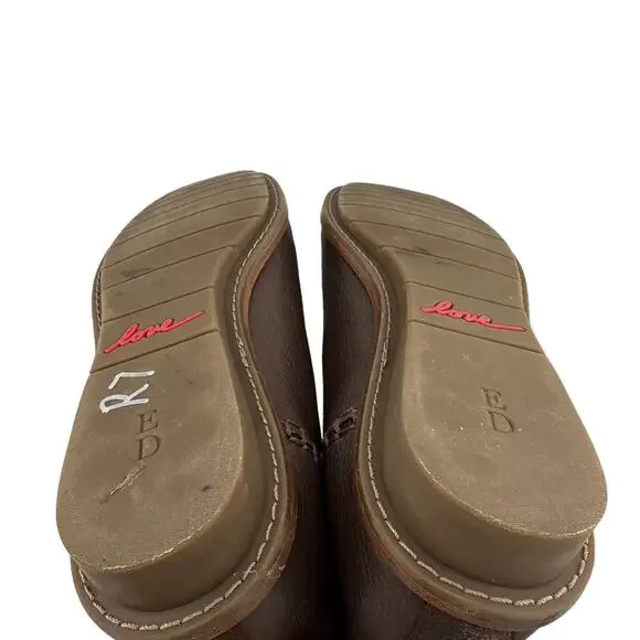 Ellen DeGeneres Waide Chelsea Brown Leather Slip On Ankle Booties Size 8 - Picture 5 of 5